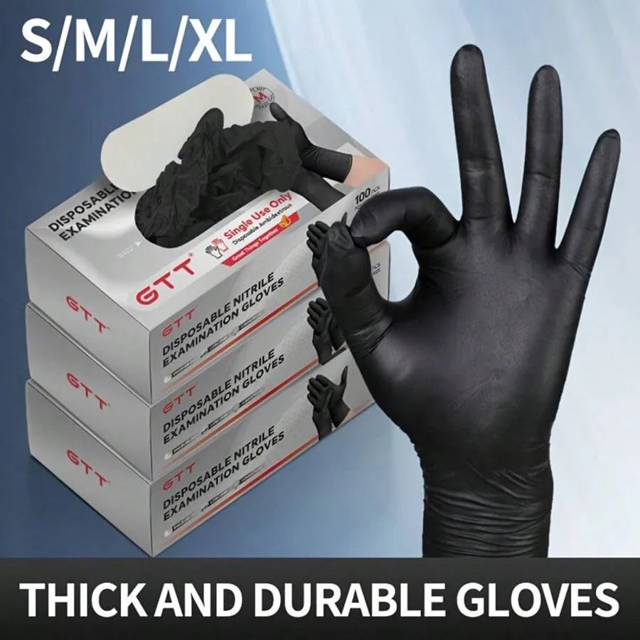 100/200pcs Disposable Nitrile Gloves Suitable For Home Use Latex Free Suitable For Lab Tattoo Kitchen And Food Contact Thick Durable