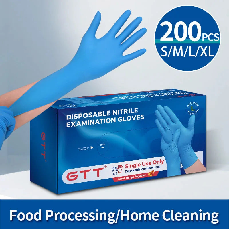 100/200pcs Disposable Nitrile Gloves Suitable For Home Use Latex Free Suitable For Lab Tattoo Kitchen And Food Contact Thick Durable