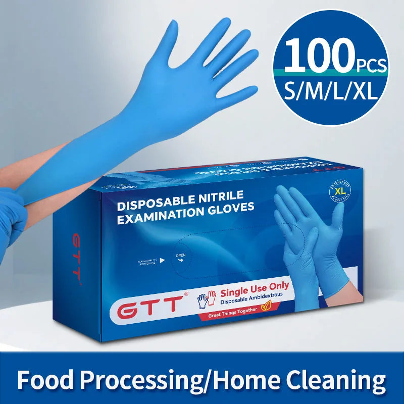 100/200pcs Disposable Nitrile Gloves Suitable For Home Use Latex Free Suitable For Lab Tattoo Kitchen And Food Contact Thick Durable