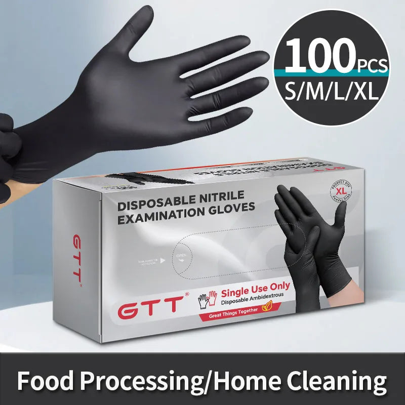 100/200pcs Disposable Nitrile Gloves Suitable For Home Use Latex Free Suitable For Lab Tattoo Kitchen And Food Contact Thick Durable